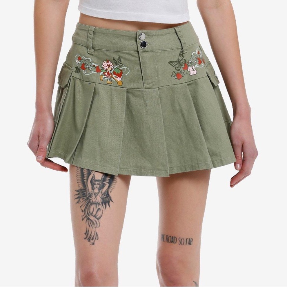 Strawberry Shortcake Green Cargo Mini Skirt
